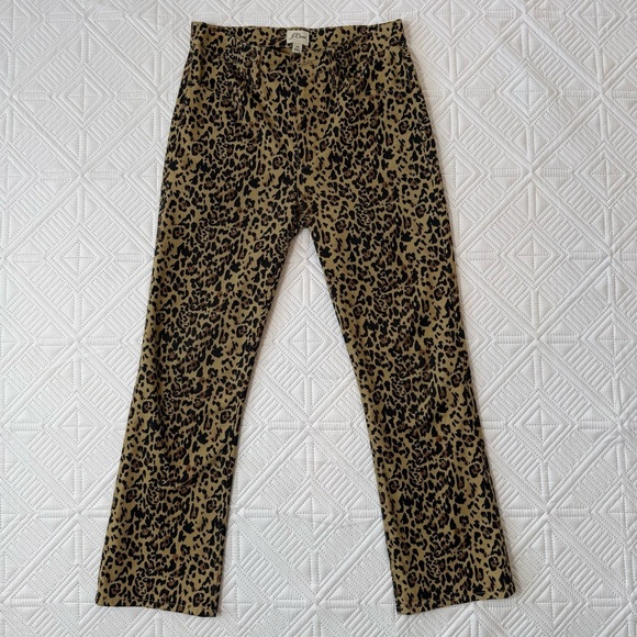 J. Crew Kick Out Crop Leopard Print Pants Size 28 - Picture 2 of 11
